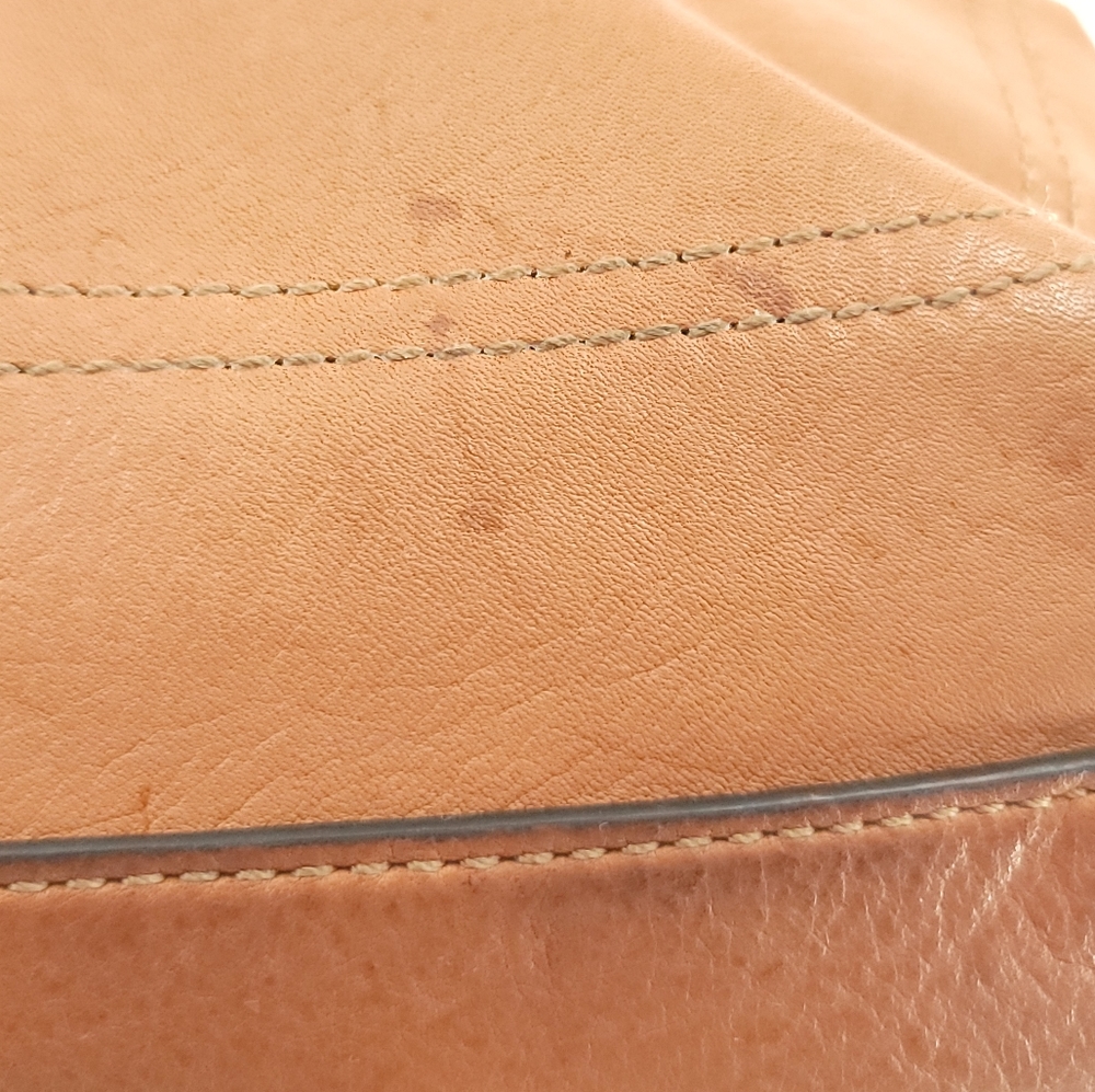 Fossil Shoulder Handbag Tan Leather Distressed Floppy - Picture 9 of 16
